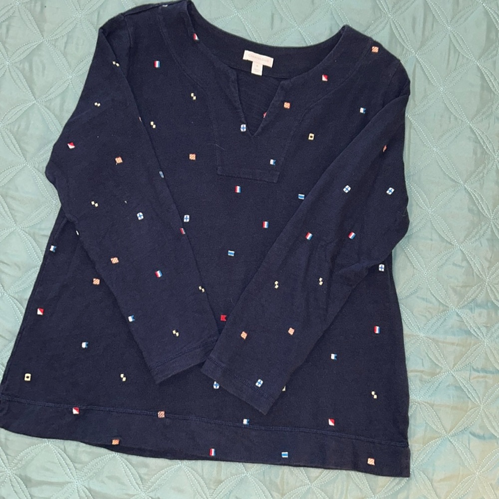 Charter Club nautical tunic top sz XL GUC